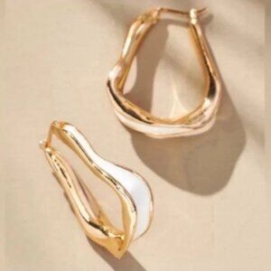 New! Anthropologie Gold Hoop Earrings (1050) NWOT